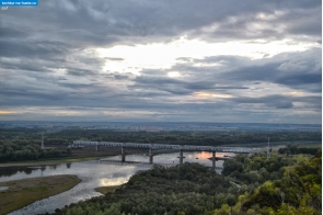 Башкортостан. Железнодорожный мост через реку Белая в Уфе