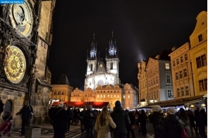 Чехия. Вид на костел Девы Марии перед Тыном (Тынский Собор) в Праге