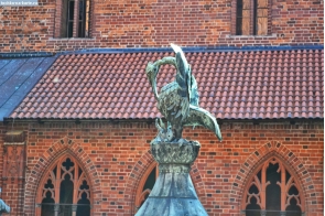 Польша. Гнездо птицы - скульптура в замке Мальборк