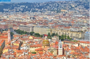 Франция. Вид на город Ницца с холма Шато