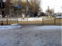 Благодарный. Пешеходный переход через ул.Первомайскую в районе пересечения с ул.Ленина.